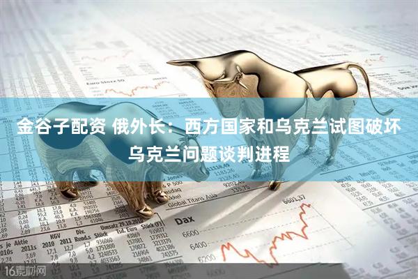 金谷子配资 俄外长：西方国家和乌克兰试图破坏乌克兰问题谈判进程